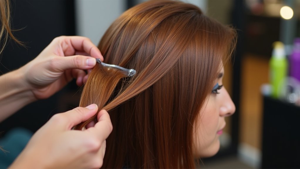 applying tape hair extensions