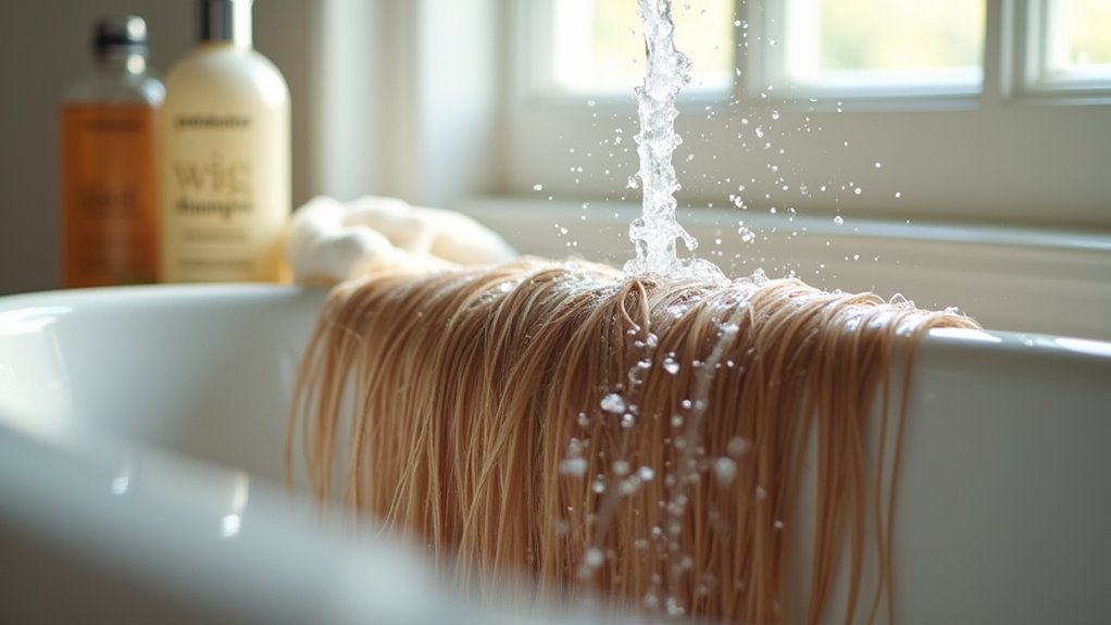 washing a human hair wig